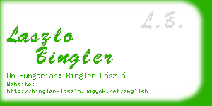 laszlo bingler business card