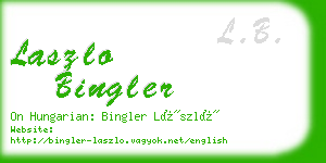laszlo bingler business card